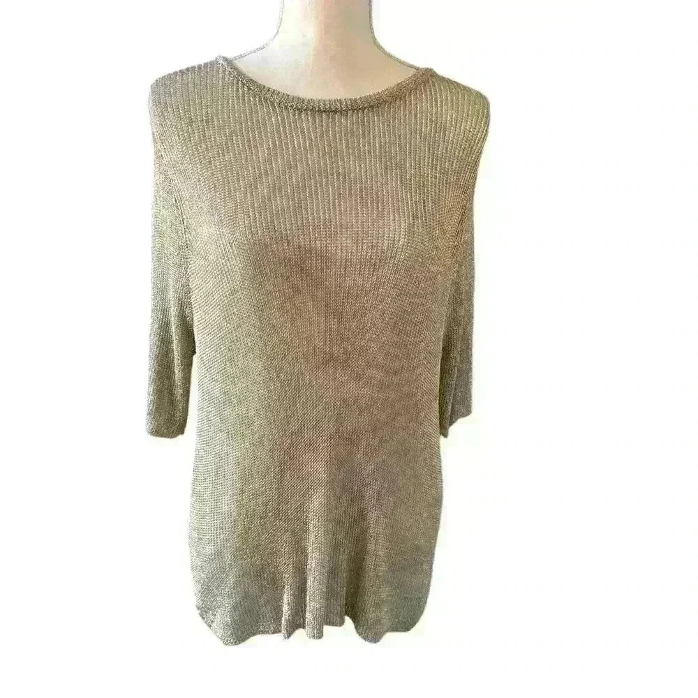 CHICO’S Metallic Mix Ainsley Pullover Sweater size XL. Chico's size 3